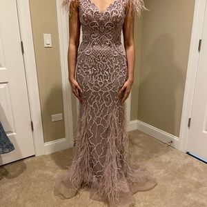 Lilac custom evening gown
